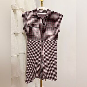 Zara Retro-Style Dress for Girls, 13-14 Years, Red & Navy Plaid